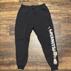 Peanuts Kids Black Sweatpants with Character Design